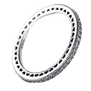 925 Sterling Silver Oxidized Hearts Ring